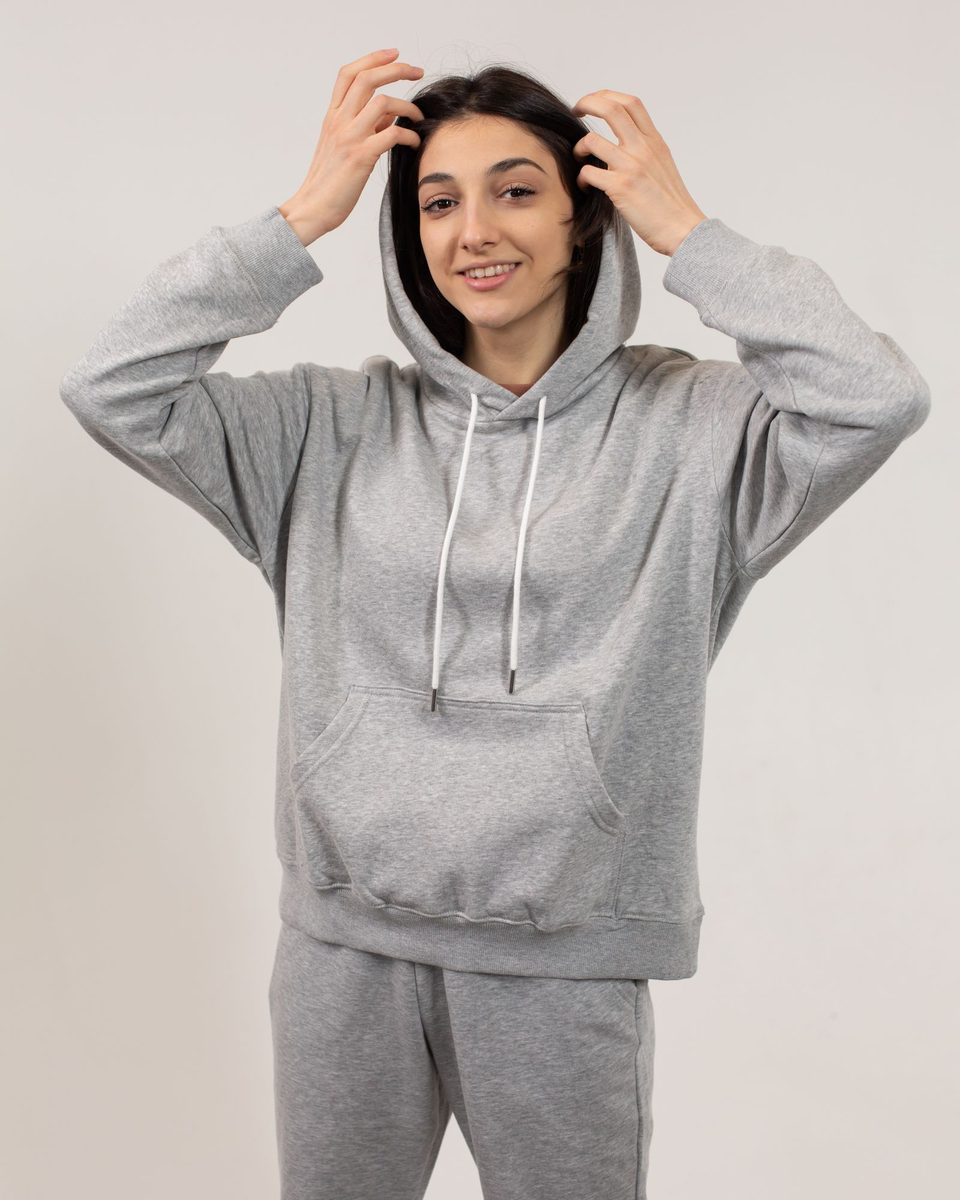 Heavyweight Hoodie, Grey Marl